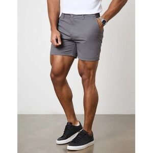 TAILORED ATHLETE ATHLETIC FIT CHINO SHORTS 5"' IN DARK GREY